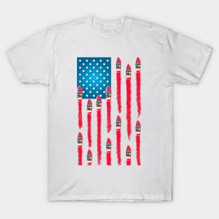 Fun Summer Speed Boat Flag Design - Patriotic 4th of July Flag T-Shirt